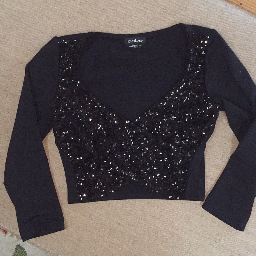 BEBE sequin crop top